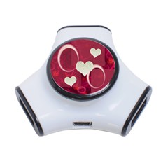 Pink Love 3 Post Usb Hub