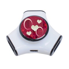 Pink Love 3 post USB hub - 3-Port USB Hub