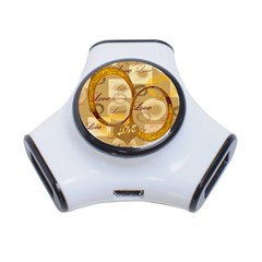 Gold Love 3 Post Usb Hub