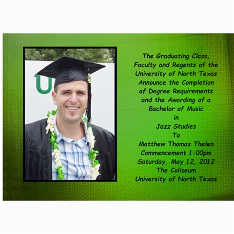 Matt Graduation By Lack Julie 7 x5  Photo Card - 32