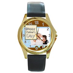 fathers day - Round Gold Metal Watch