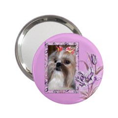 Pink Iris Handbag Mirror - 2.25  Handbag Mirror