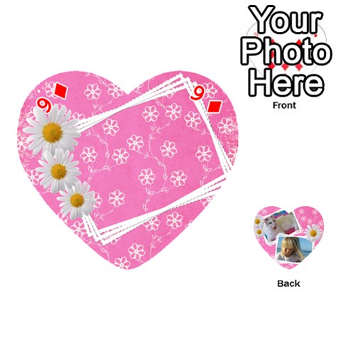Happy Girl 54 Playing Cards (heart) By Deborah Front - Diamond9