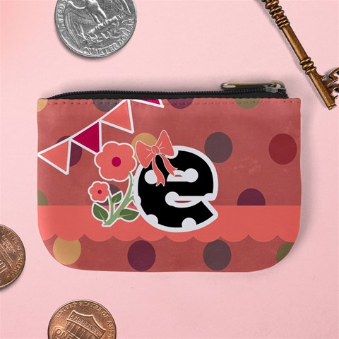 Monogram Polka Dot Mini Coin Purse By Lmrt Back