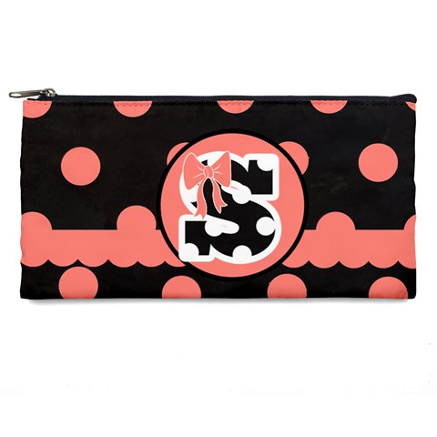 Pink Polka Dot Pencil Case By Lmrt Front