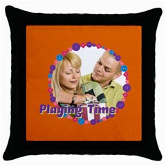 playing time - Throw Pillow Case (Black)