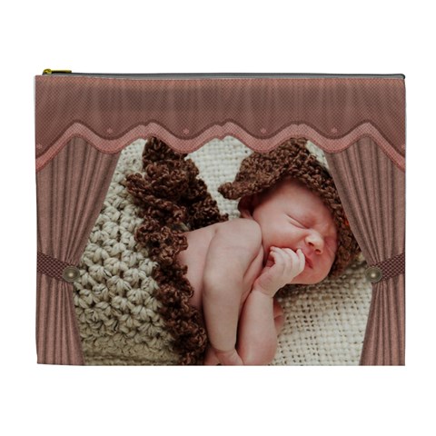 Brag Pink  Xl Cosmetic Bag By Lil Front