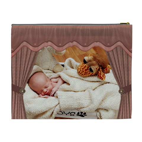 Brag Pink  Xl Cosmetic Bag By Lil Back