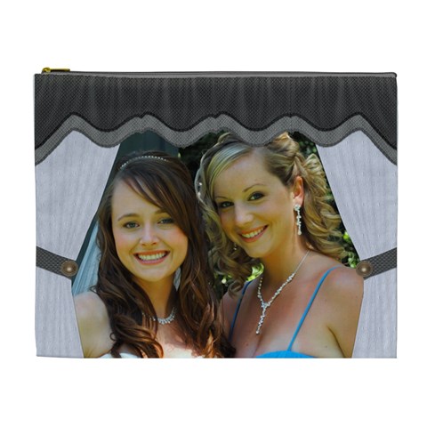 Black/white Xl Cosmetic Bag By Lil Front