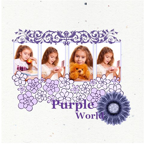 Purple By Joely 12 x12  Scrapbook Page - 1