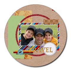 travel - Collage Round Mousepad travel - Collage Round Mousepad