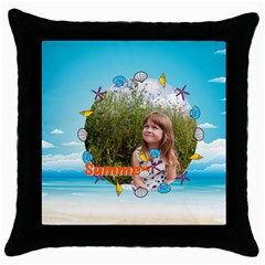 summer - Throw Pillow Case (Black)