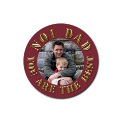 No1 Dad Gold Coaster - Rubber Coaster (Round)