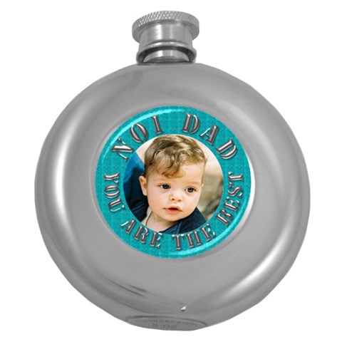 No1 Dad Silver Flask By Deborah Front