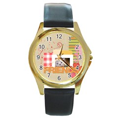 friends - Round Gold Metal Watch