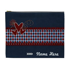 XL - Cosmetic Bag - Red and Blue - Cosmetic Bag (XL)