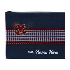 XL - Cosmetic Bag - Red and Blue - Cosmetic Bag (XL)