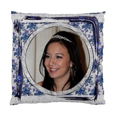 Blue Floral Cushion  cover single side - Standard Cushion Case (One Side)