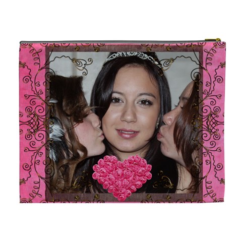 Kiss The Bride Extra Large Cosmetic Bag By Catvinnat Back