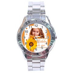 happy birthday - Stainless Steel Analogue Watch happy birthday - Stainless Steel Analogue Watch