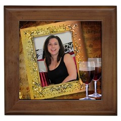 Red Wine on Tile - Framed Tile