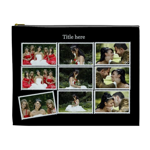 Stamp Proof Sheet (xl) Cosmetic Bag By Deborah Front
