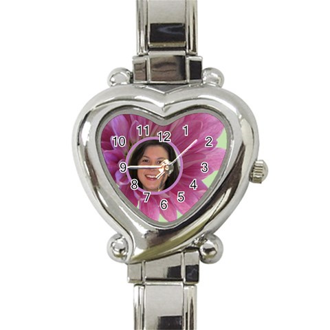 My Flower Heart Charm Watch By Deborah Front