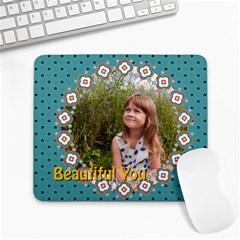 beautiful girl - Large Mousepad