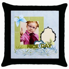 nice day - Throw Pillow Case (Black)