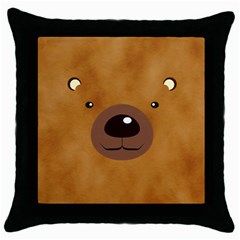 bear - Throw Pillow Case (Black)