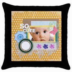 so cute - Throw Pillow Case (Black)