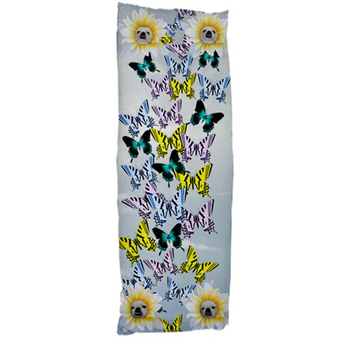 Butterfly And Daisy Body Pillow By Kim Blair Back