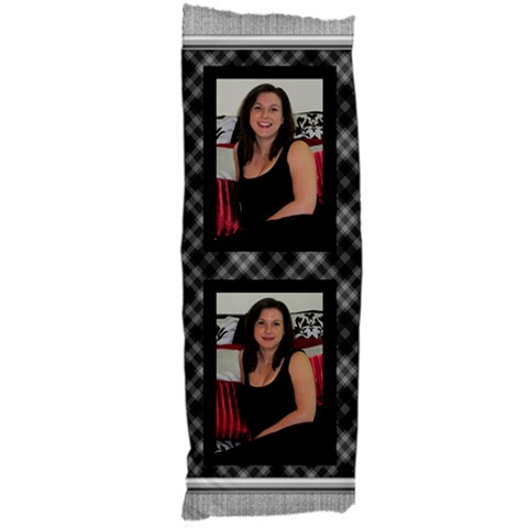 Black And Silver Body Pillow (2 Sided) By Deborah Front