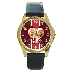 love - Round Gold Metal Watch love - Round Gold Metal Watch
