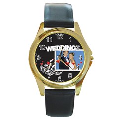 wedding - Round Gold Metal Watch wedding - Round Gold Metal Watch