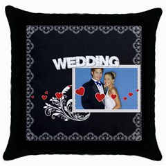 wedding - Throw Pillow Case (Black)