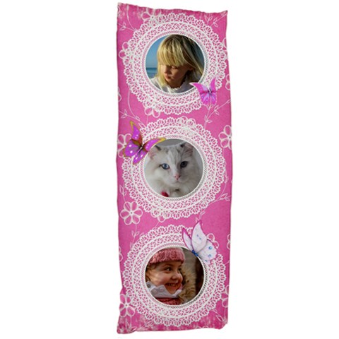 Pink And Lace Body Pillow By Deborah Body Pillow Case