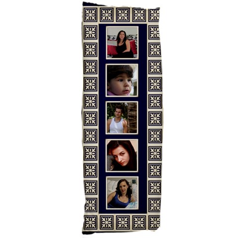 Navy And Ivory Body Pillow (2 Sided) By Deborah Front