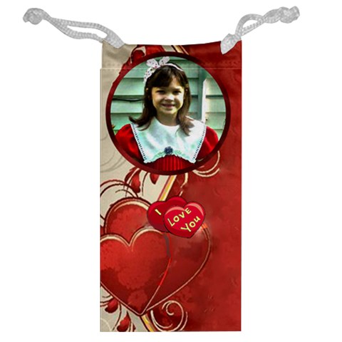 Red Heart Jewelry Bag By Kim Blair Back