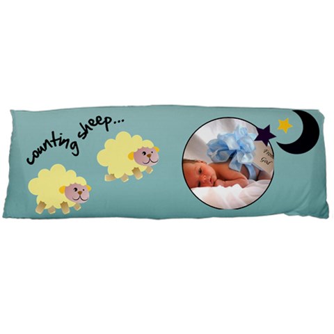 Counting Sheeps Pillow Blue (1 Side) By Carmensita Body Pillow Case