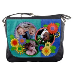 Doodle Flowers/Fun Floral-Messenger Bag