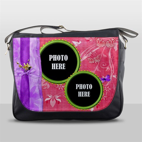 Miss Ladybug s Garden Messenger Bag 1 By Lisa Minor Front