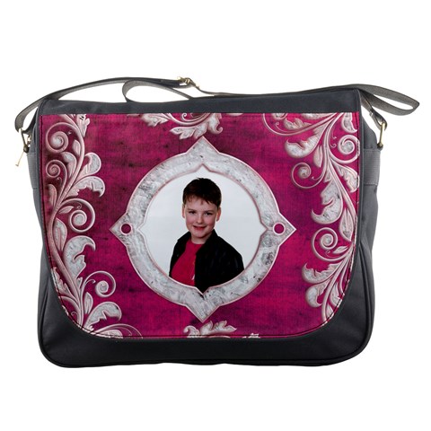 Deco Magenta Messenger Bag By Catvinnat Front