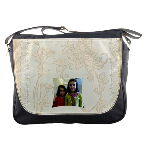 Creme Lace Messenger Bag By Catvinnat Front