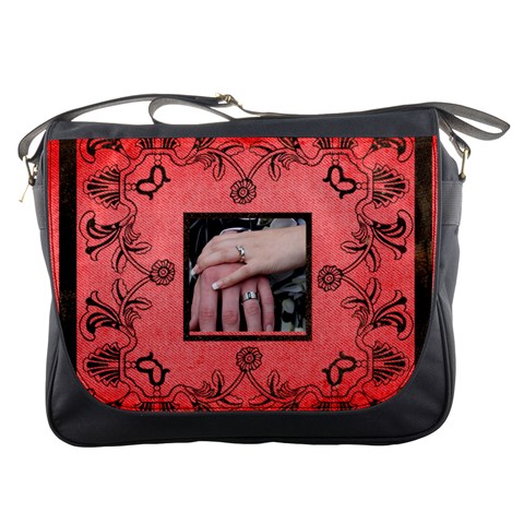 Art Nouveau Red  Messenger Bag By Catvinnat Front