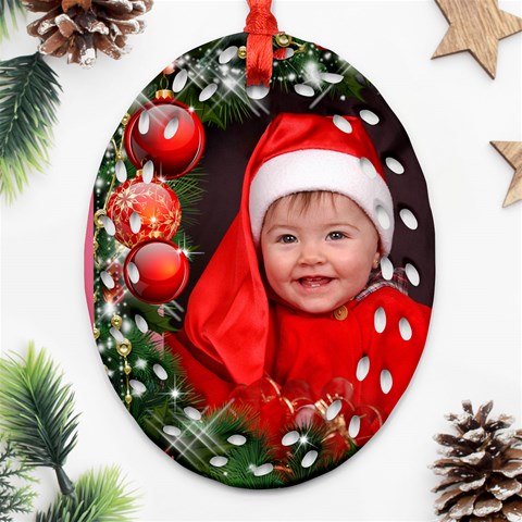 Little Baubles Filigree Oval Ornament By Deborah Front