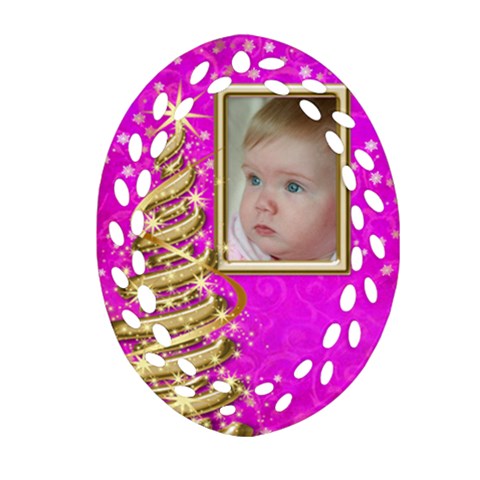 My Little Pink Princess Filigree Ornament By Deborah Front