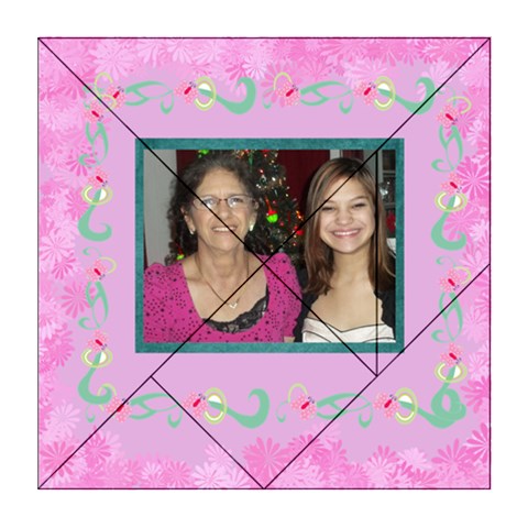 Pink Floral Frame Arcylic Puzzle By Kim Blair Front