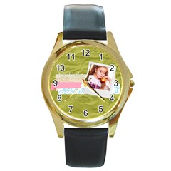 holiday - Round Gold Metal Watch
