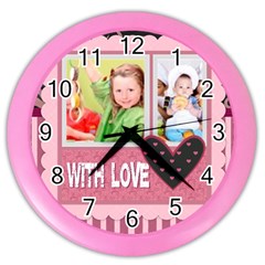 with love - Color Wall Clock